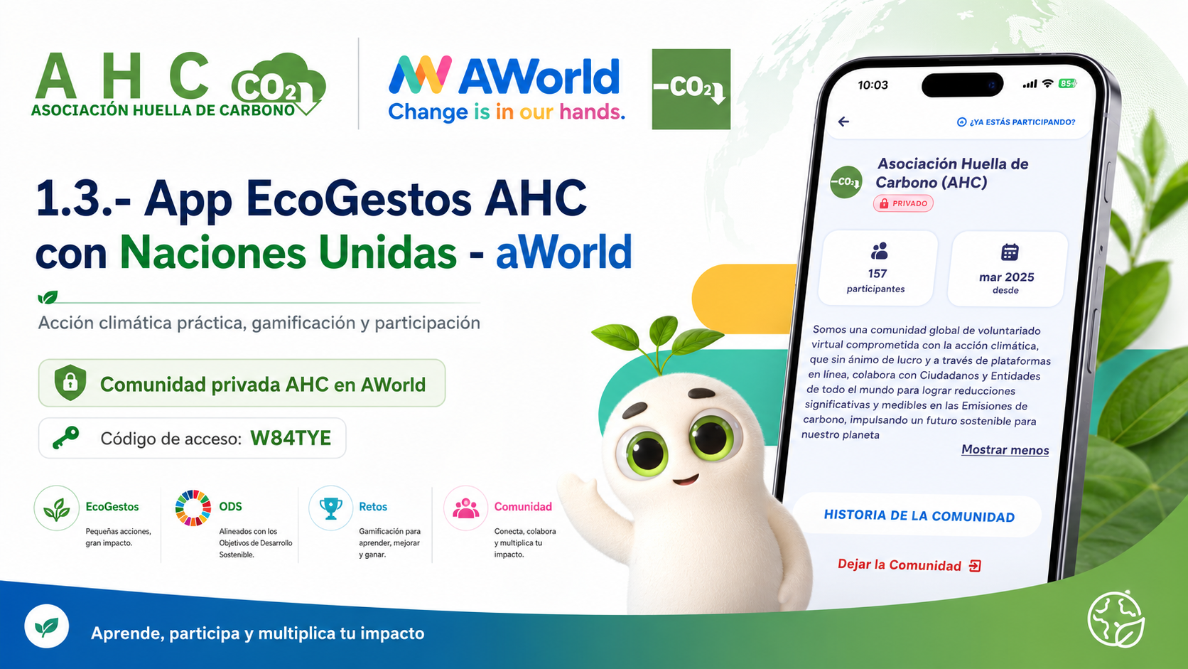1.3.- Voluntarios: App EcoGestos AHC con Naciones Unidas - aWorld -